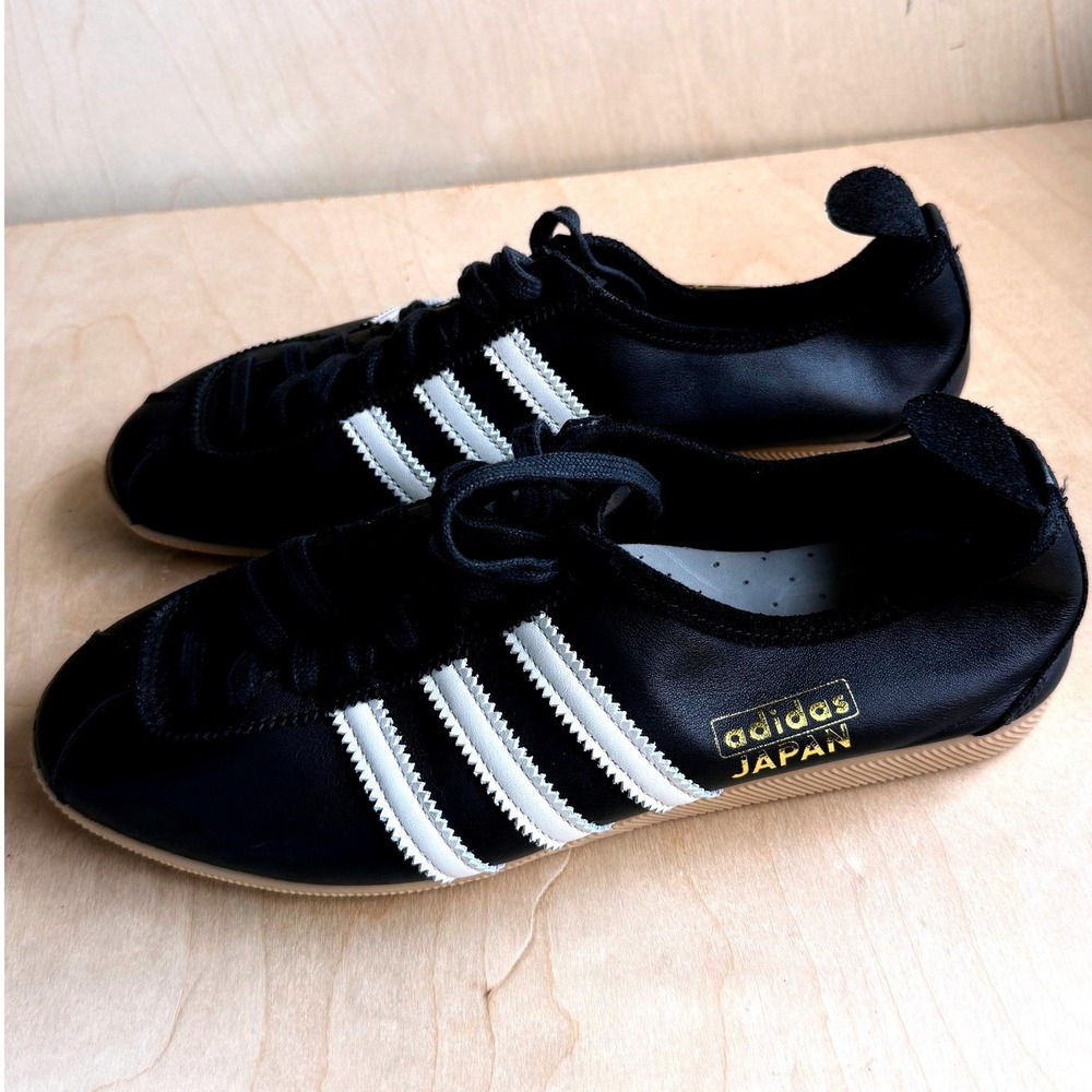 Adidas Mens 10 Black Japan Leather Low Profile Sneakers 675001 Retro Blokecore